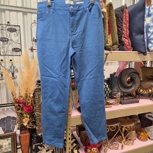 LOGO by Lori Goldstein Blue Skinny Zip Hem Ankle Pants Women's Size 16